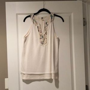 Tank with embroidery and sequins Anthropologie